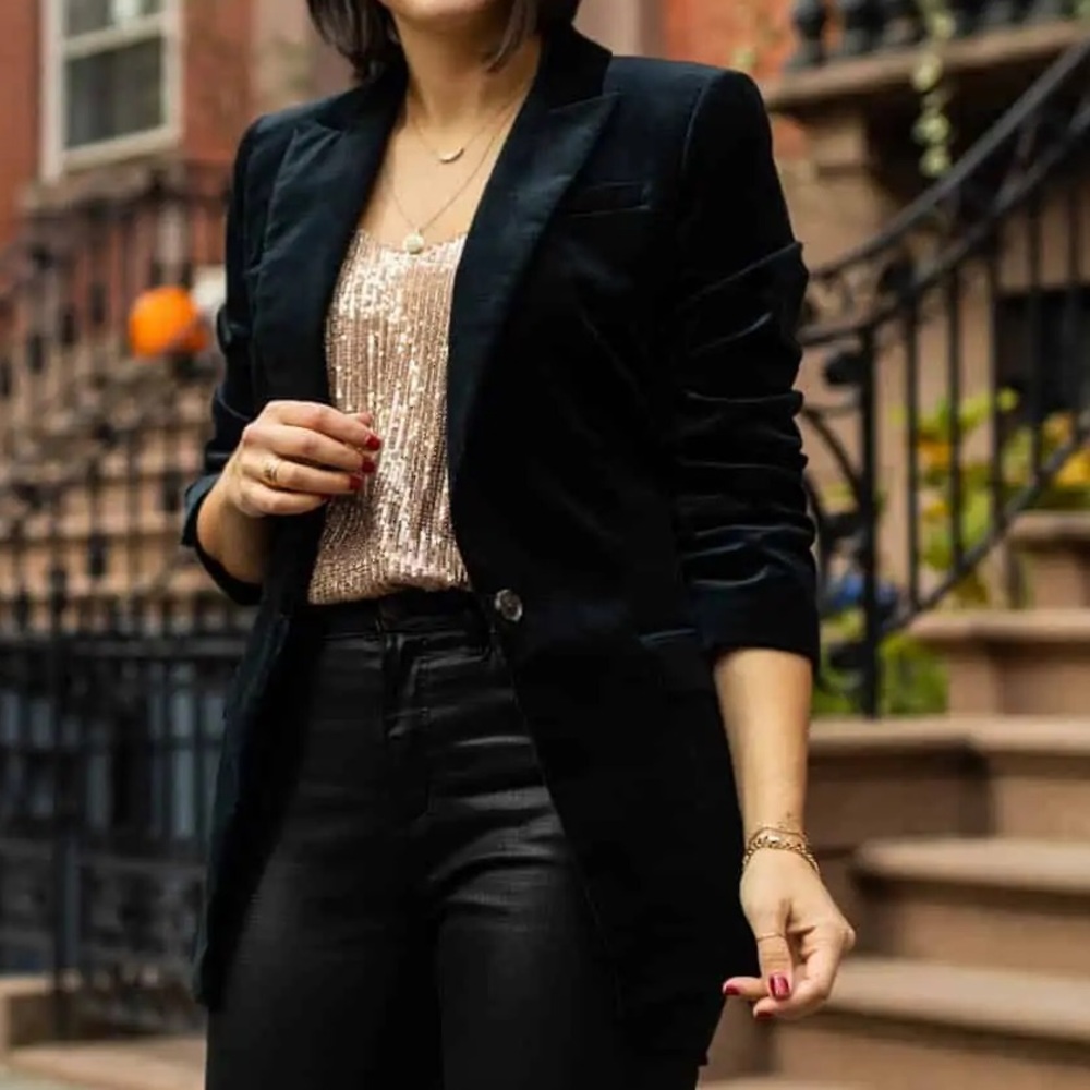 J.Crew Velvet Ludlow Black Blazer Sz 6